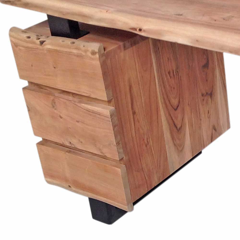 Massivholz Baumkanten Schreibtisch 147x80 - Necrus