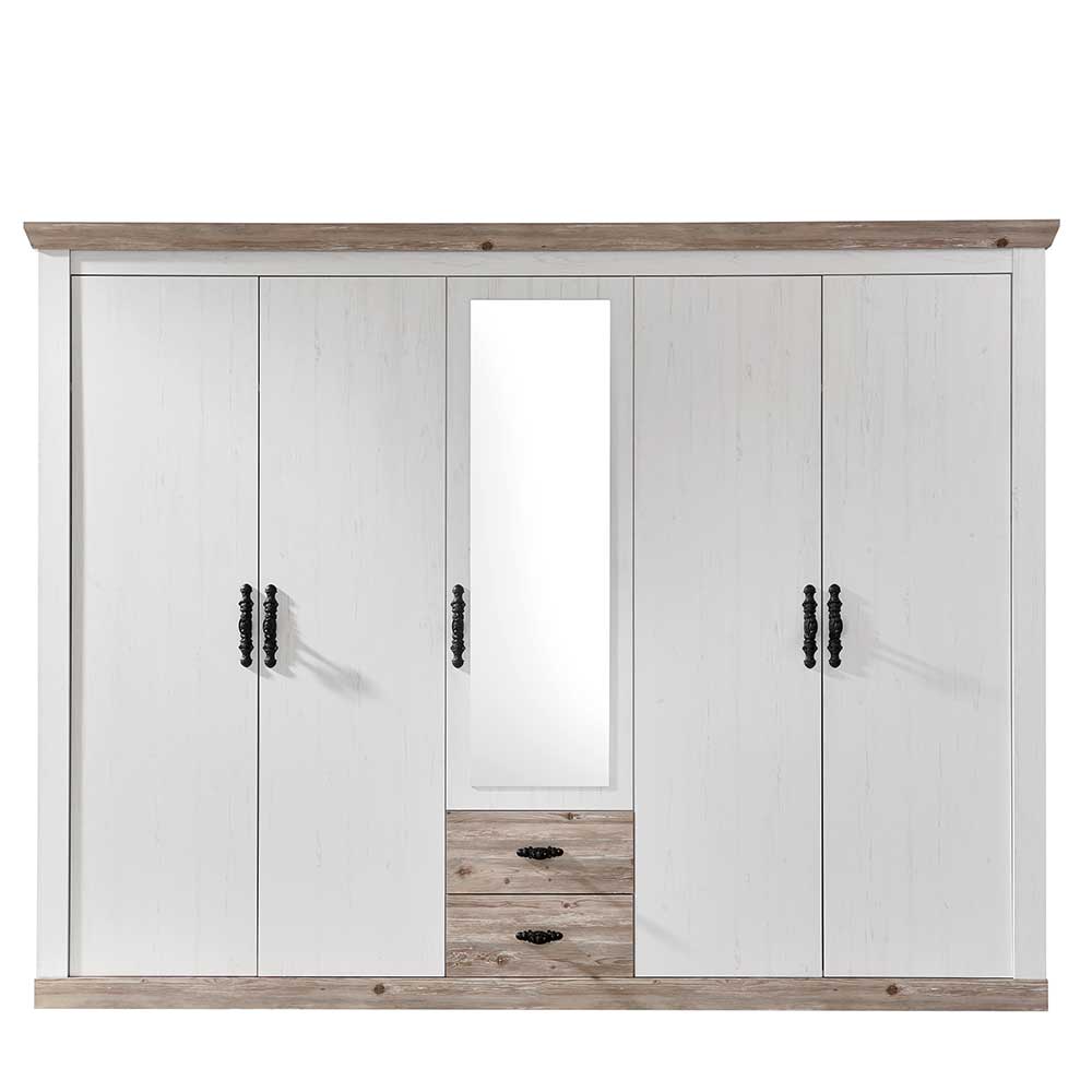 5-türiger Landhaus Schrank zweifarbig - Nedita