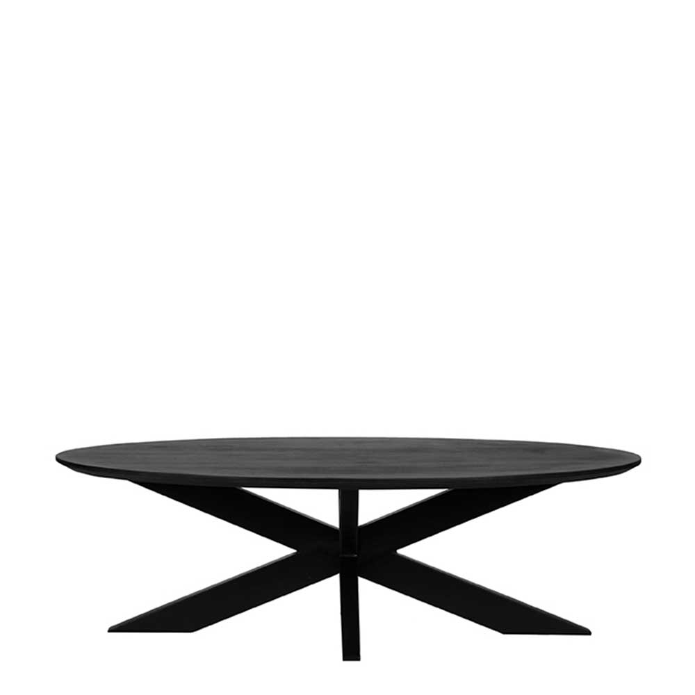 Ovaler Sofatisch in Schwarz Mangoholz - Varagosta