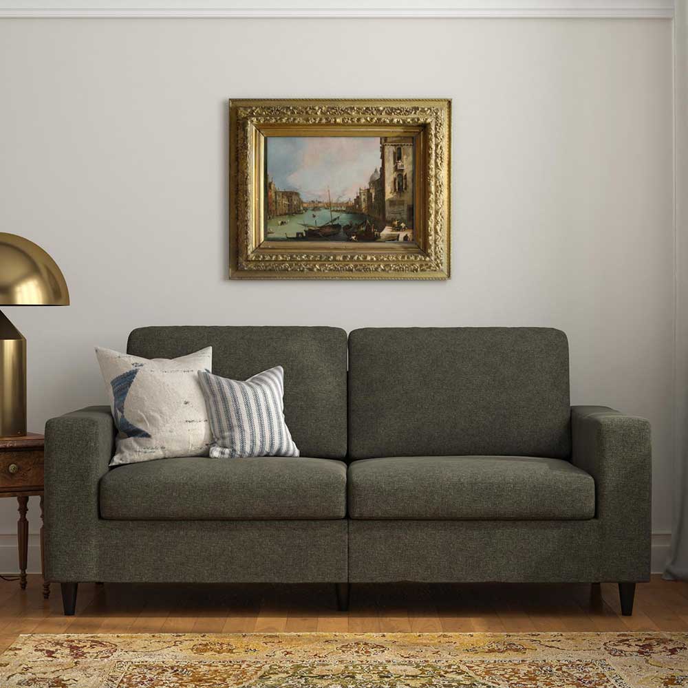 Wohnzimmer Sofa in Grau Stoffbezug - Alicia