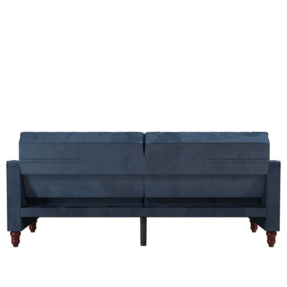 Retro Schlafsofa in Blau und Nussbaum Braun - Ziovarica