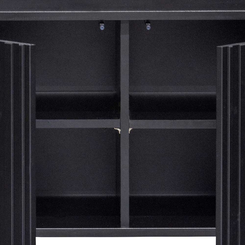 3-türiges Sideboard in Schwarz - 150x56x44 cm - Gelvins