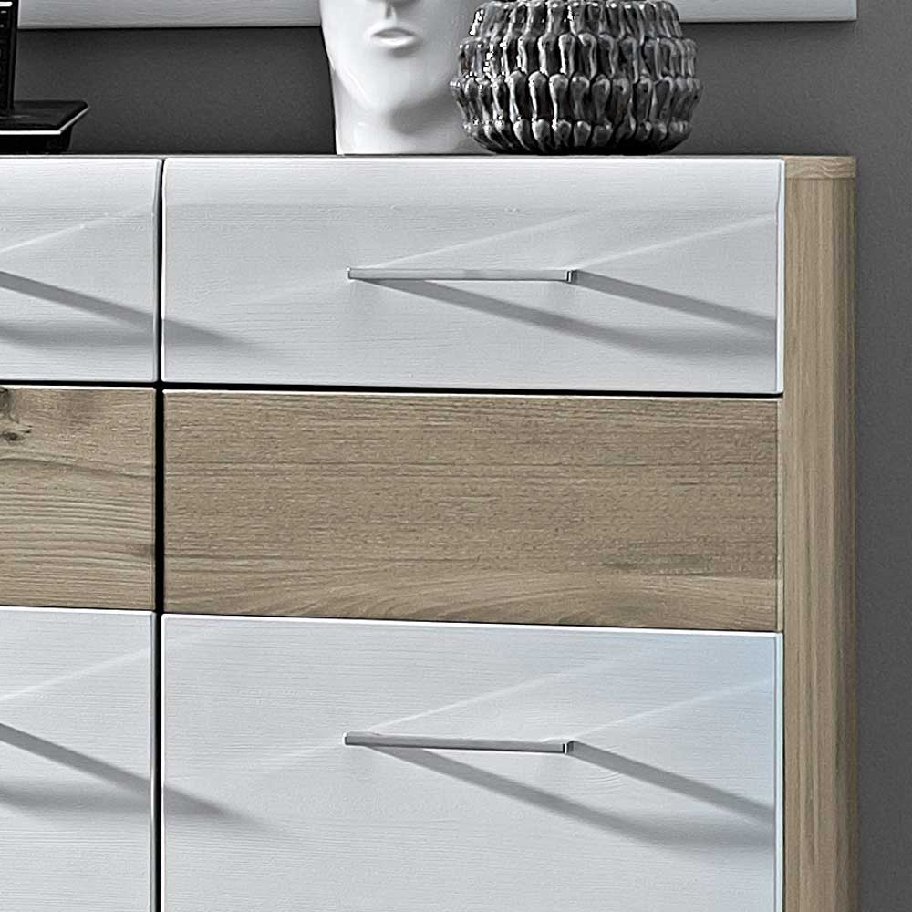 Flur Schuhschrank Brosgo in Weiß Silbereiche