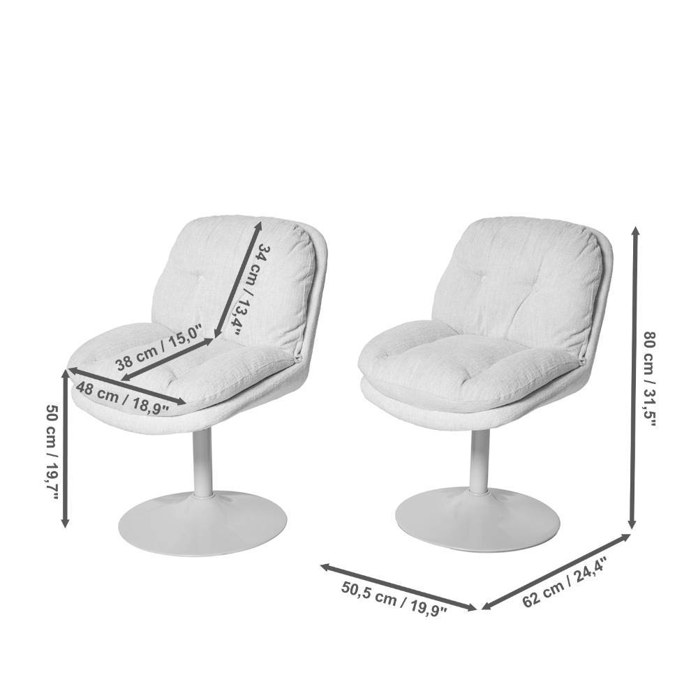 Drehbare Polsterstühle in Grau Boucle - Mailona (2er Set)