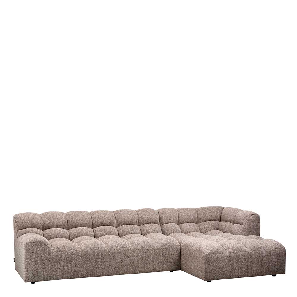 Scandi Ecksofa in Hellbraun meliert - Niklai
