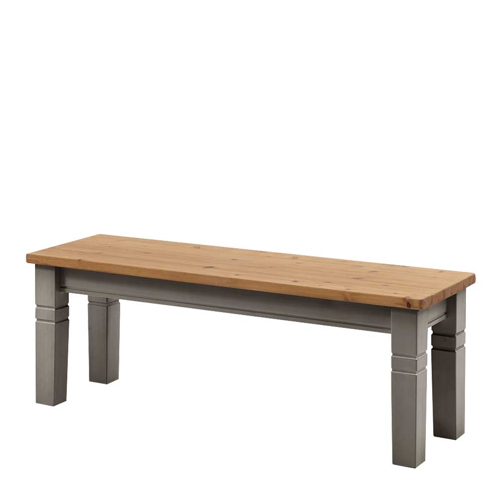 Holzbank Cempino in Grau Kiefer massiv