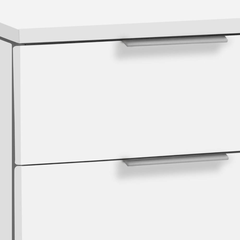 4-Schubladen-Hochkommode in Weiß - Castilian