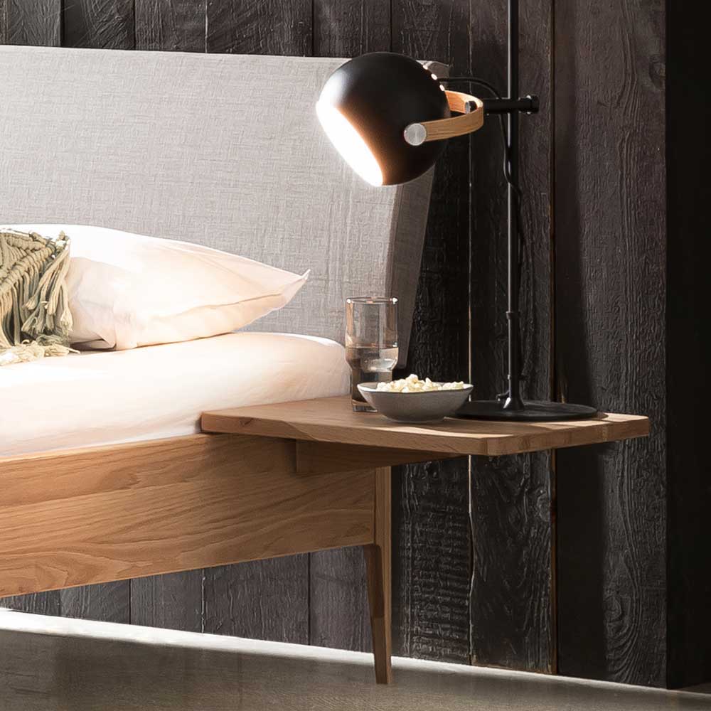 Doppelbett in Eiche Hell und Grau - Tuva