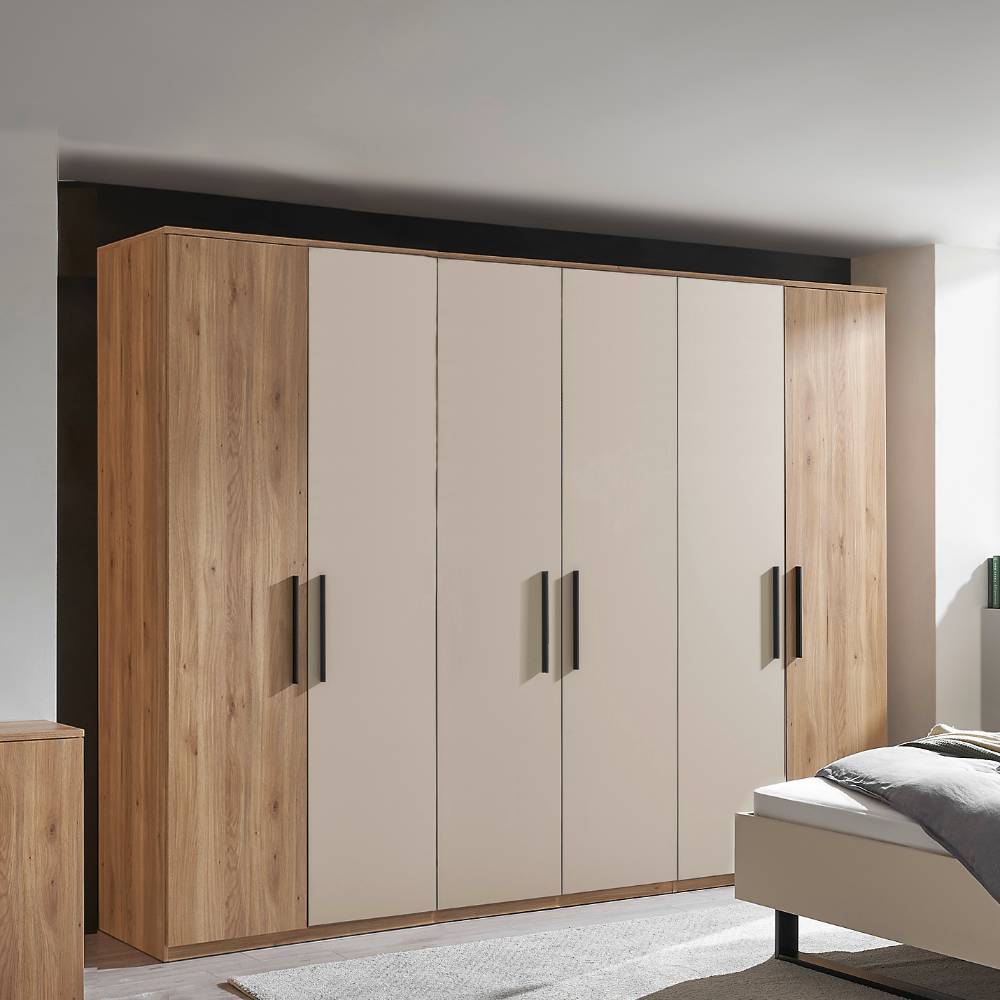 6-türiger Schlafzimmerschrank in Wildeiche Holzoptik - Castagno