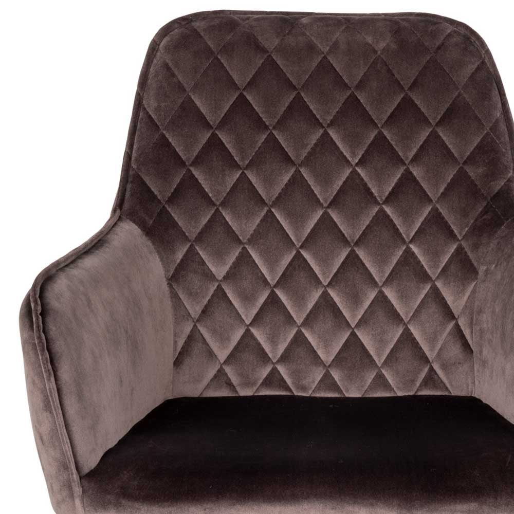 Samt Tischsessel in Taupe - Chiron