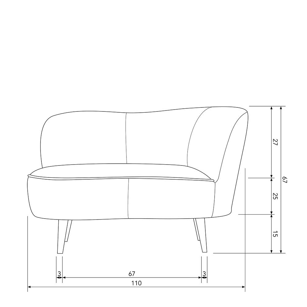Retro Lounge-Sessel in Khaki Samit - Griffina