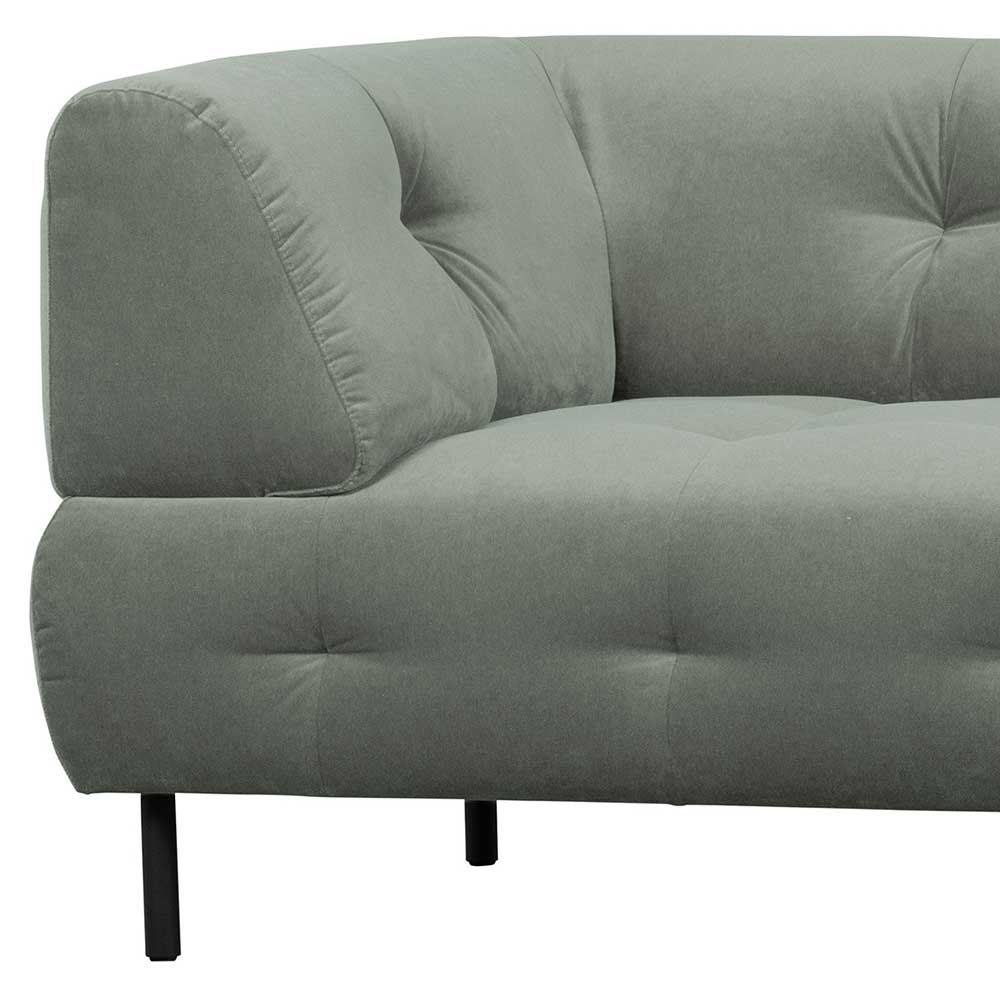 3er Wohnzimmercouch in Graugrün Samt - Persona