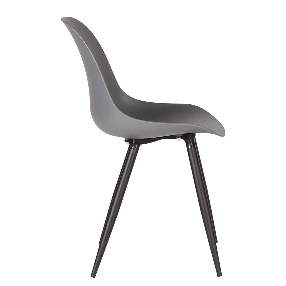 Scandi Chic Stuhl aus Kunststoff Anthrazit - Bonifazio (2er Set)