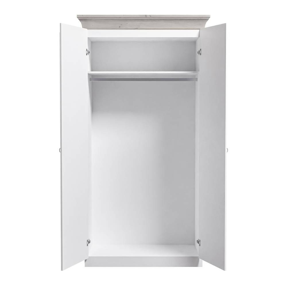 Country Style Schlafzimmerschrank in Weiß mit Grau - Caneon