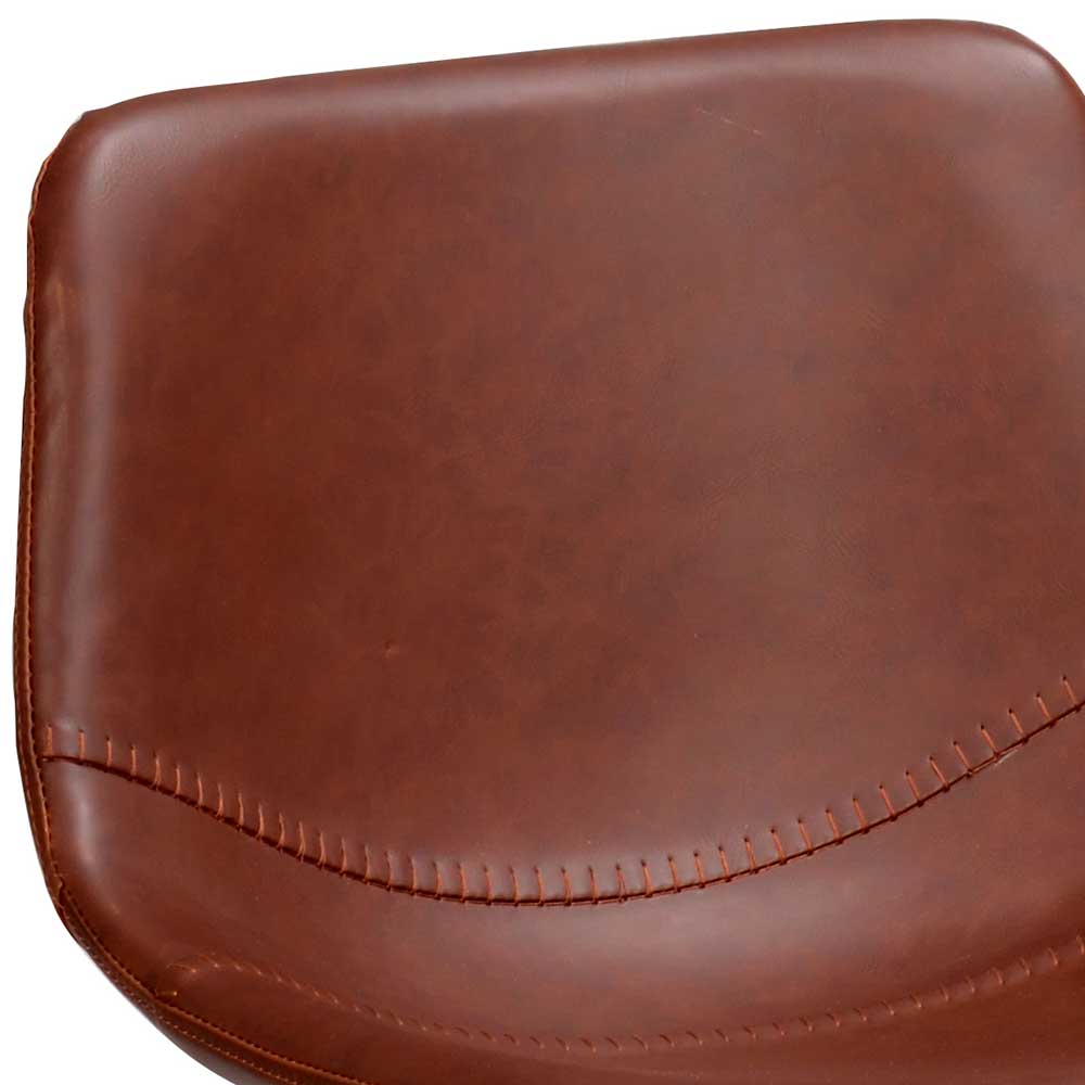Braune Kunstleder Barstühle mit Metallgestell - Rogeria (2er Set)