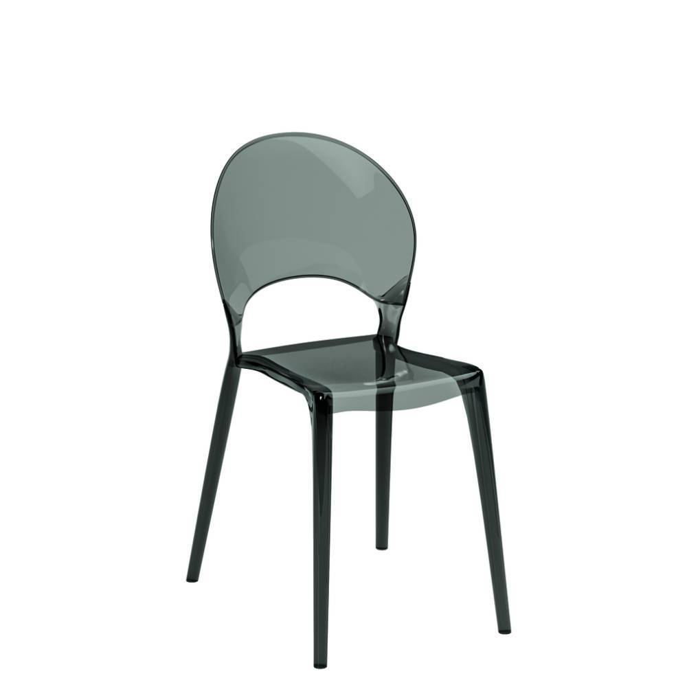 Polycarbonat Stühle in Grau Transparent - Ansgar (4er Set)