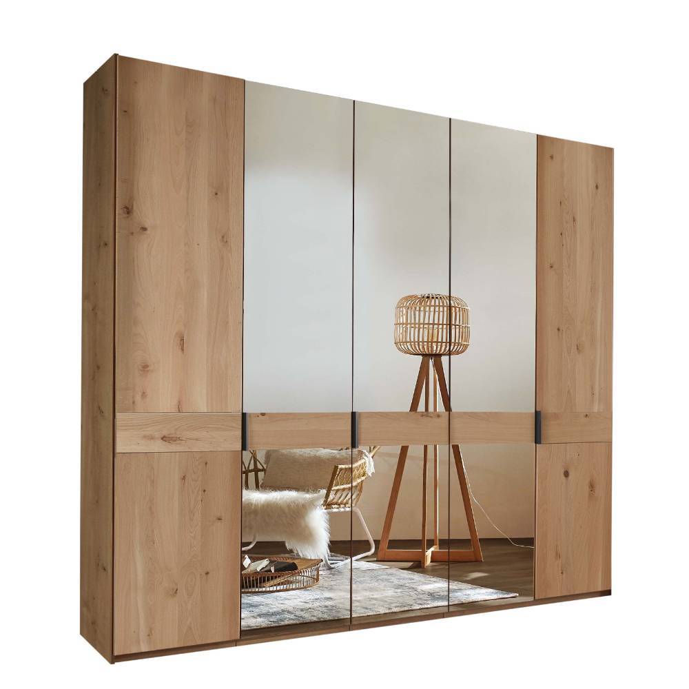 5-türiger Schlafzimmer-Schrank in Eiche Bianco - Yanicas
