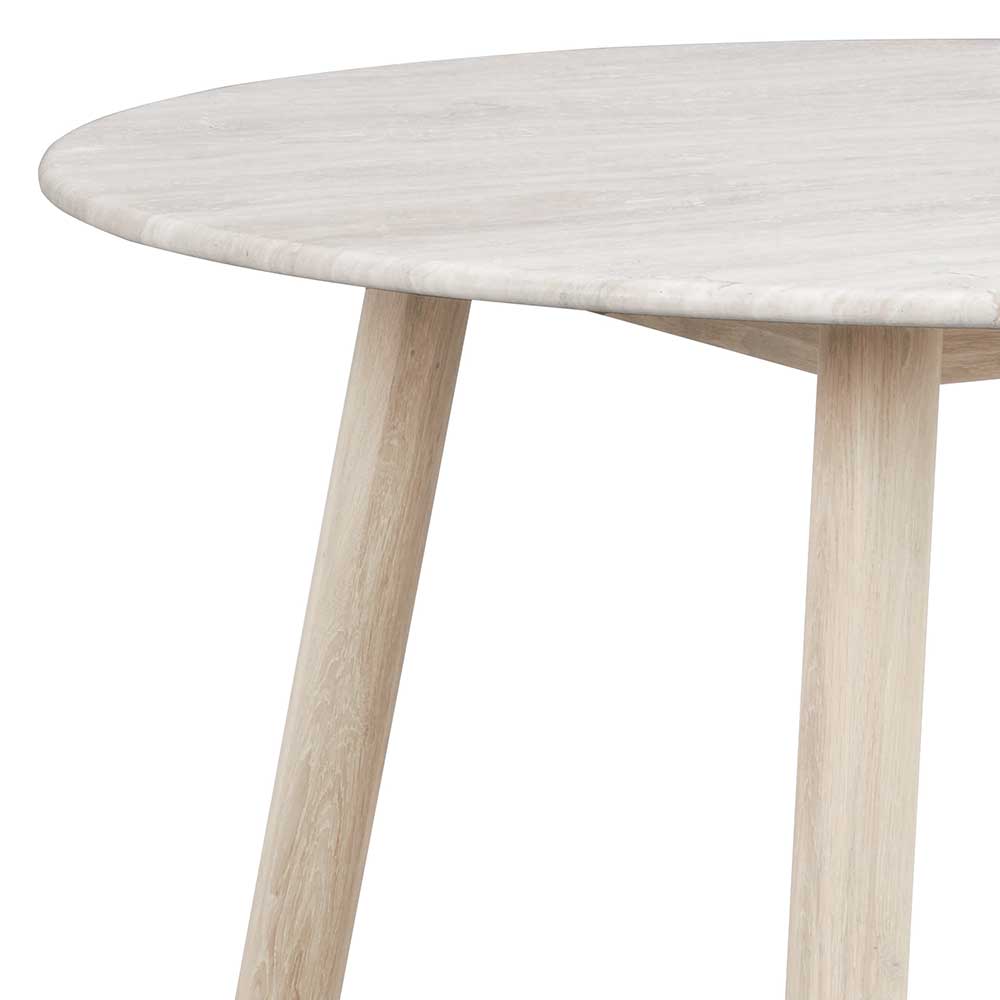 Tisch mit Travertin Steinplatte Beige - Kegadamo
