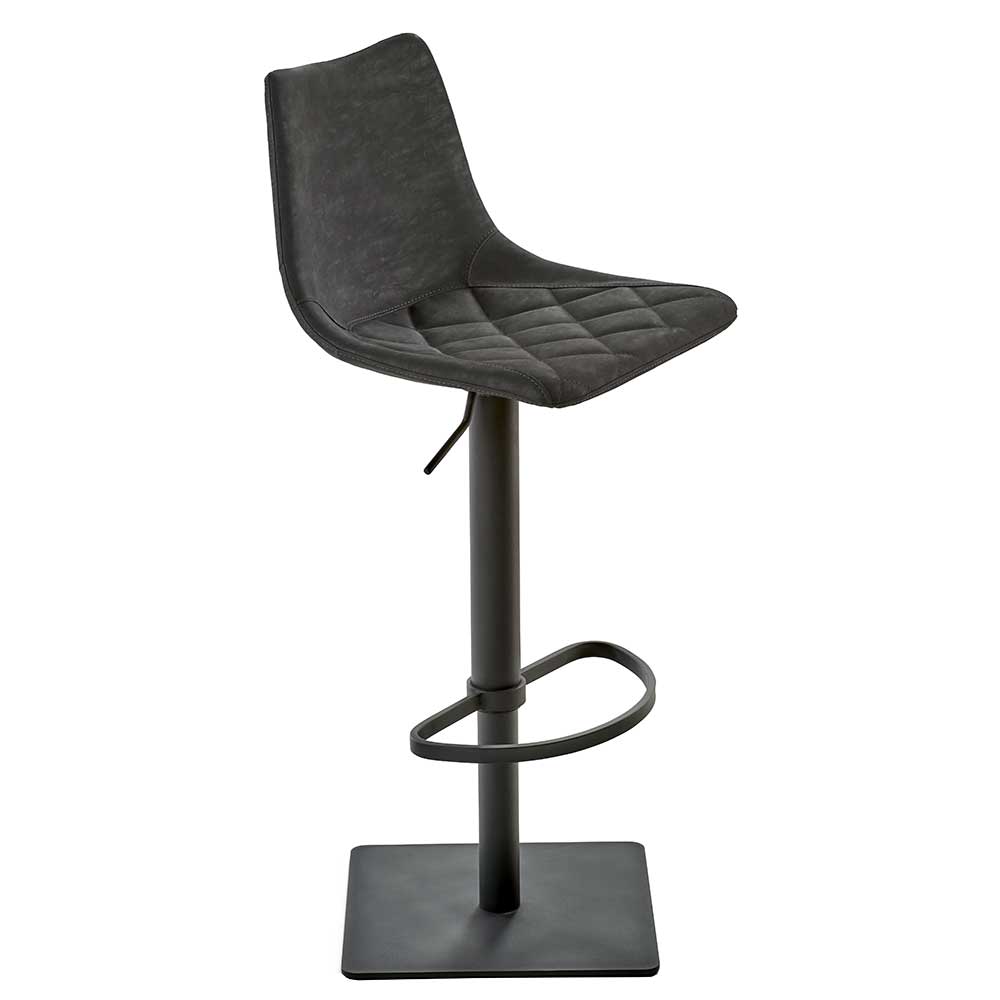 43x110x50 Barhocker mit Lehne in Schwarz - Speranza