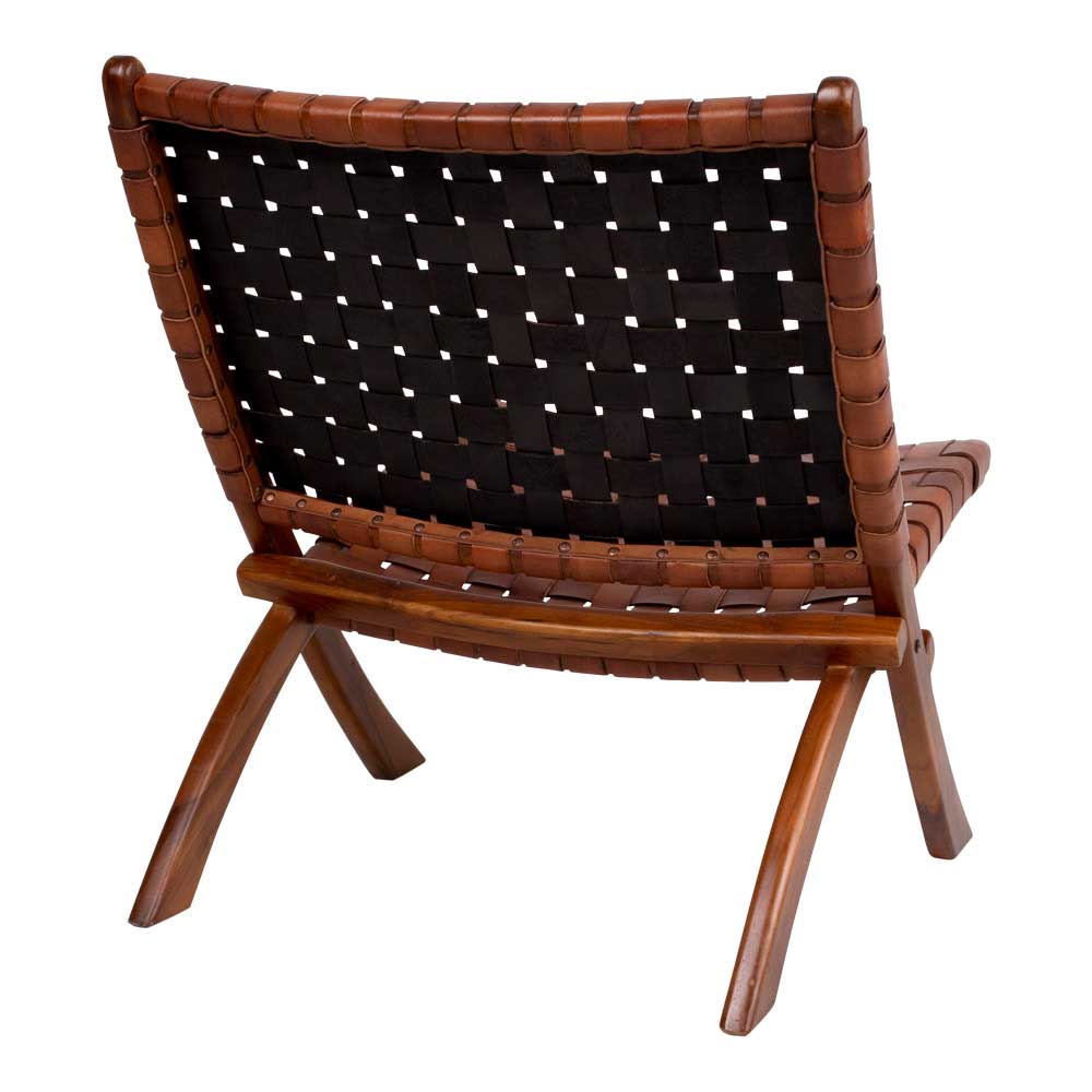 Design Lounge Stuhl aus Leder Geflecht - Maisu