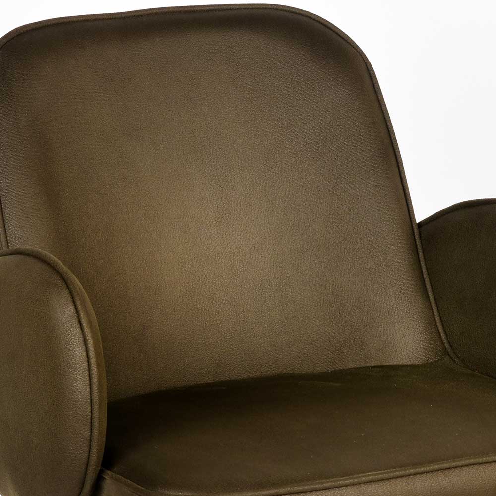Bequemer Barstuhl in Oliv Grün Microfaser - Gesehia (2er Set)