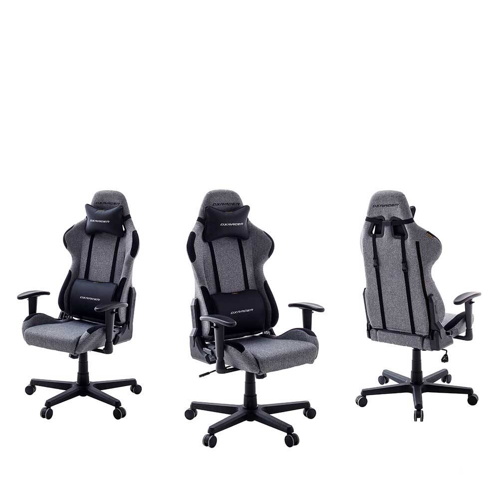 Grauer Gaming Computerstuhl mit Lendenwirbelstütze - Graland
