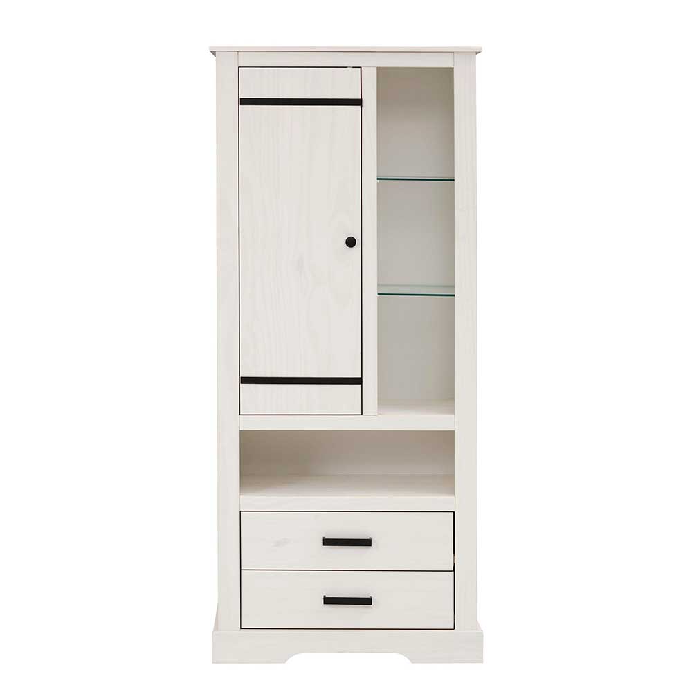 75x170x35 cm Landhaus Schrank in Weiß - Manduza