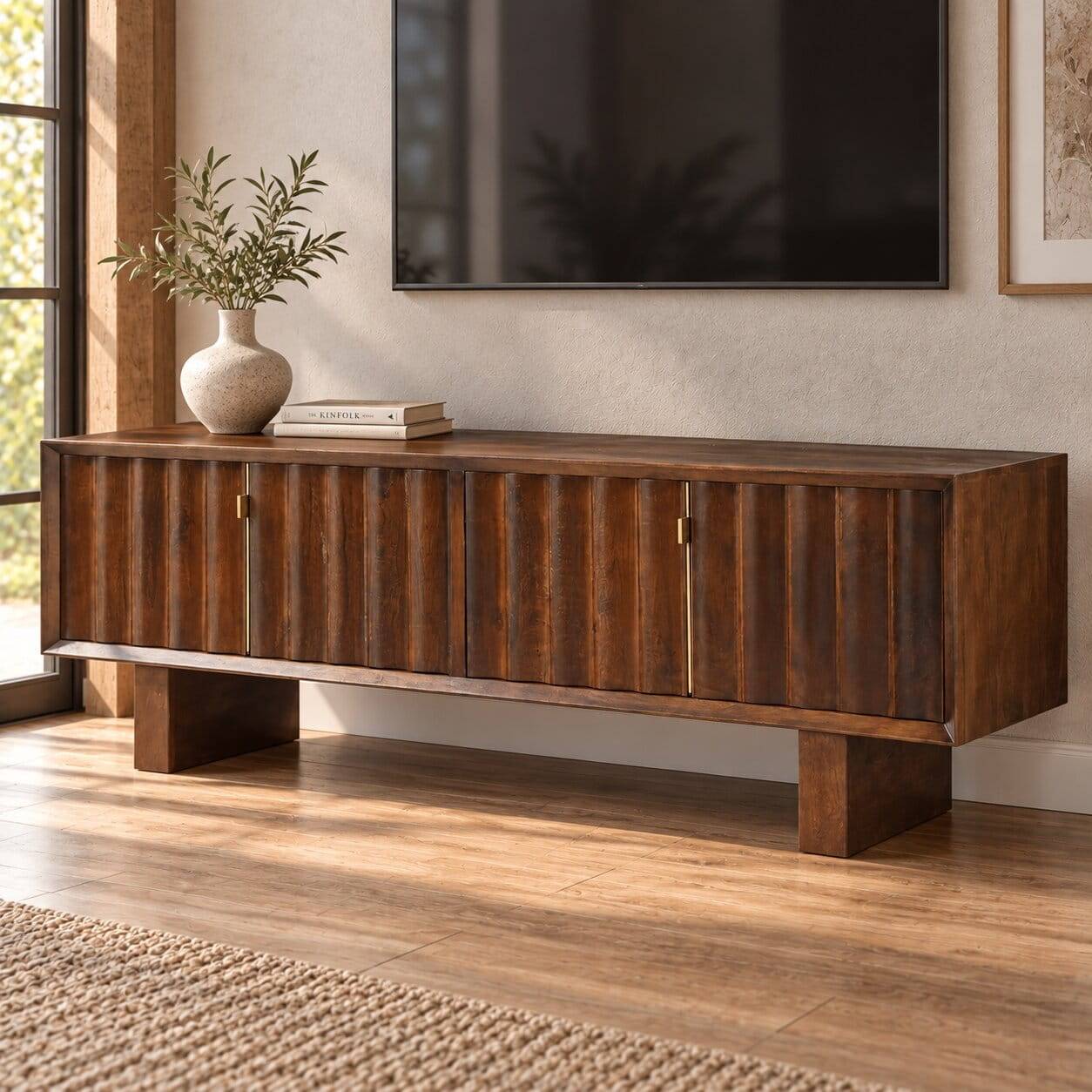 TV Lowboard aus Massivholz Mangobaum - Tanky