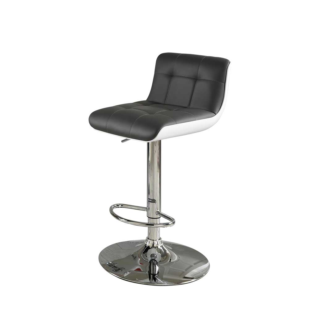 Barstuhl Moonio in Schwarz Weiß (2er Set)