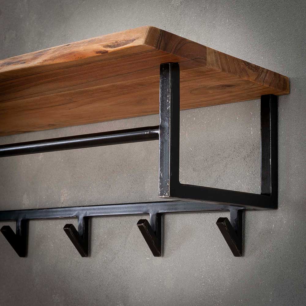 Garderobe zum Aufhängen aus Metall Schwarz - Porongo