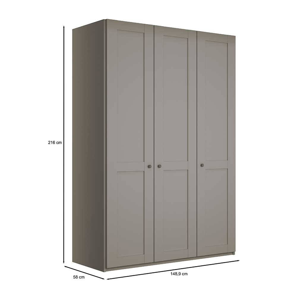 Country Style Kleiderschrank in Hellgrau - Ridonna