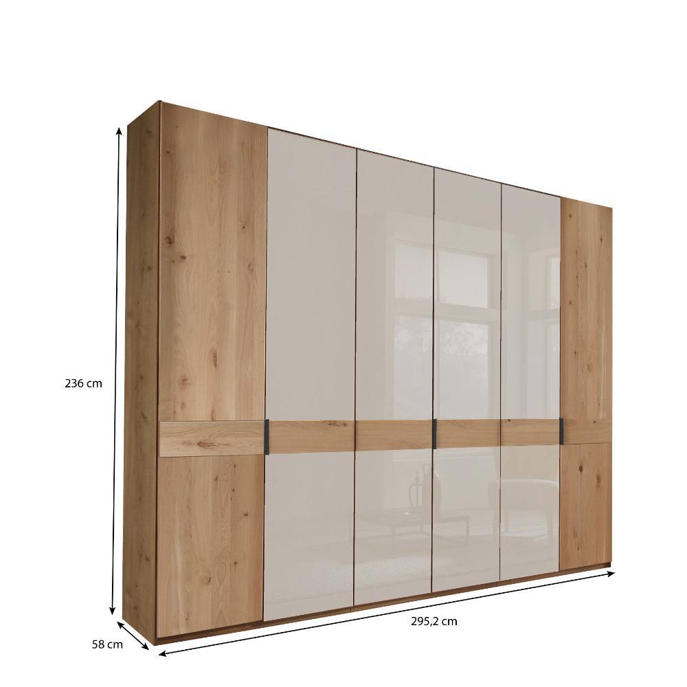 6-türiger Schlafzimmer-Schrank in Champagner - Nikoba