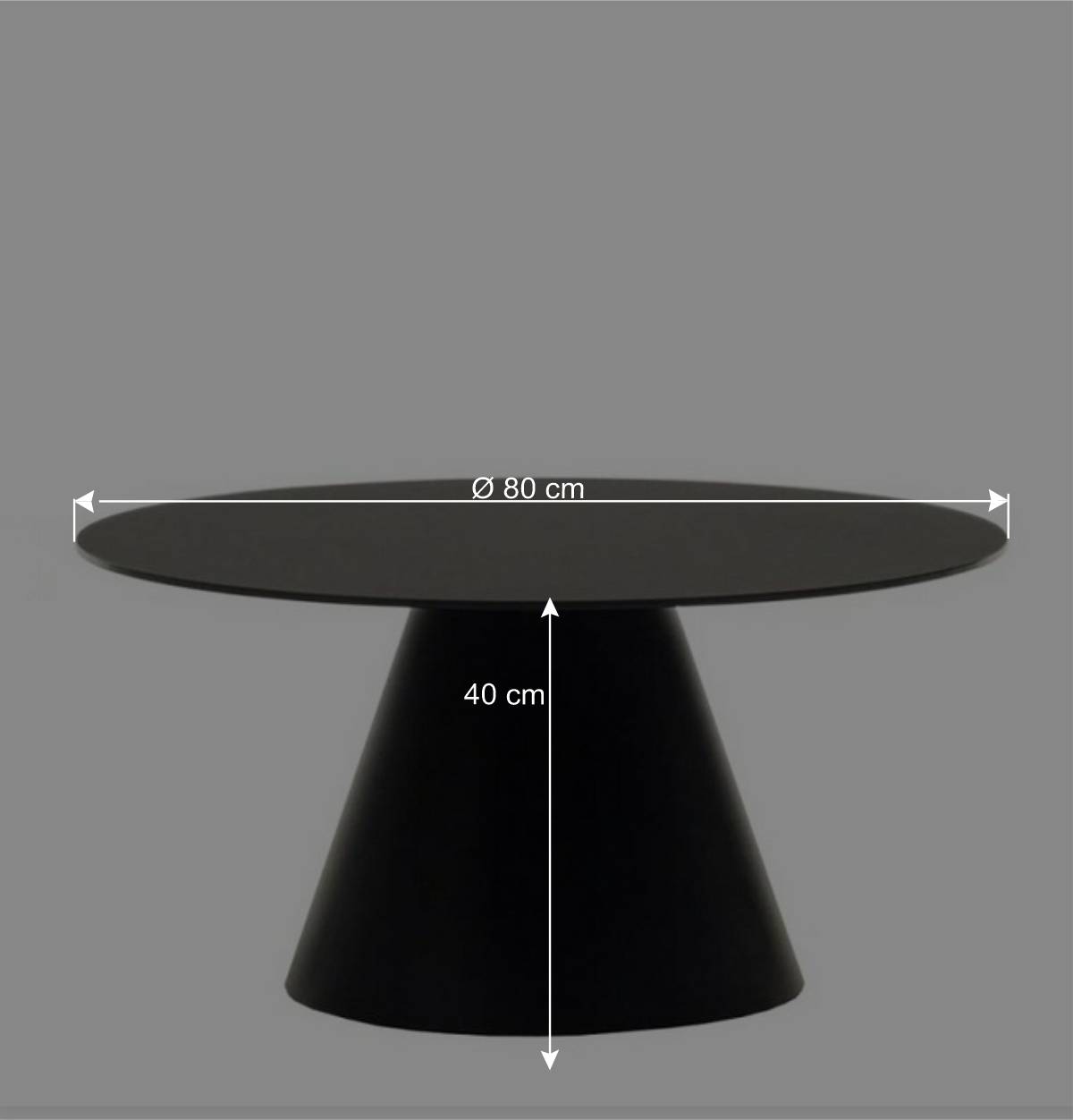 Schwarzer Couchtisch mit Zylinderform - Masina