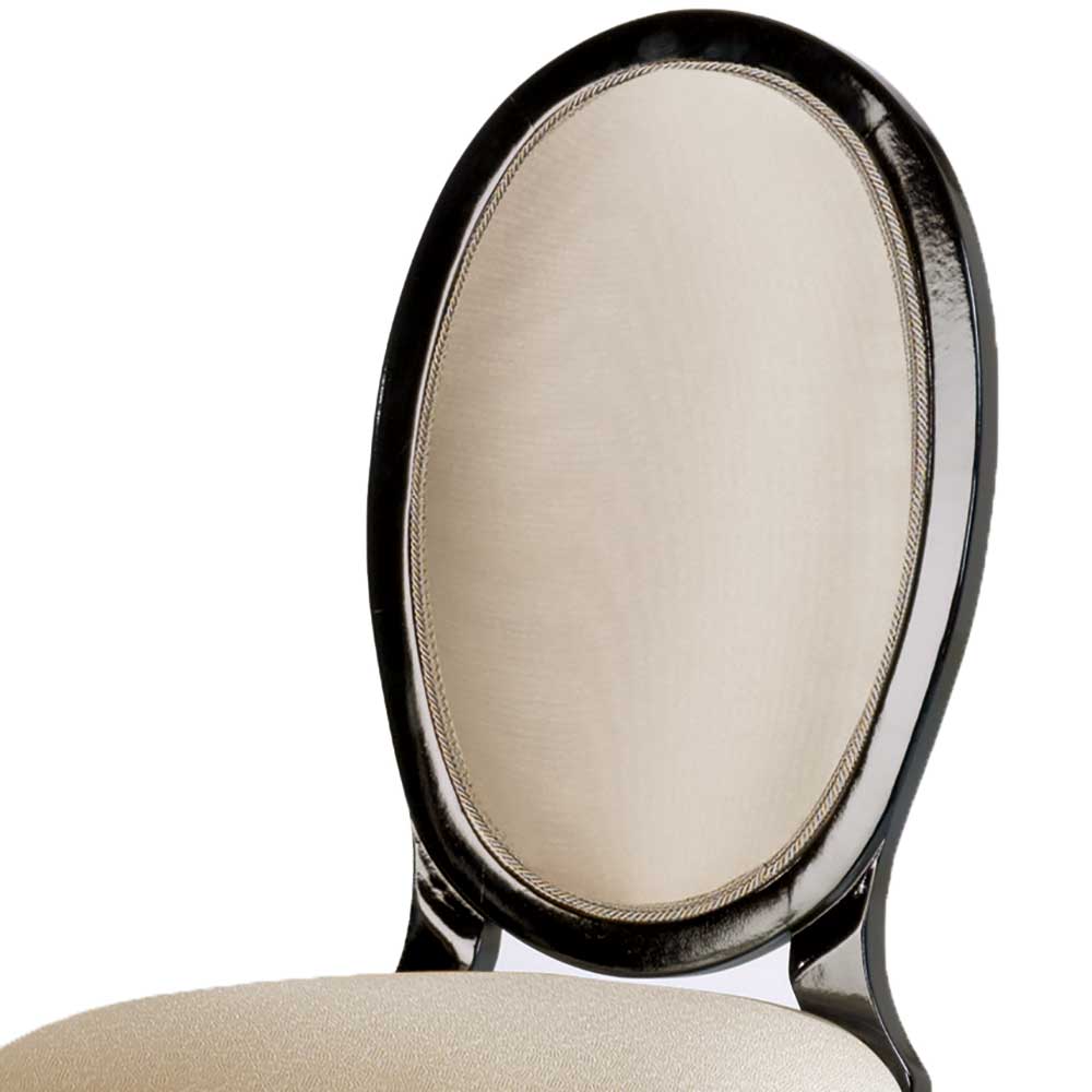 Medaillonstuhl in Beige und Schwarz - Rasita