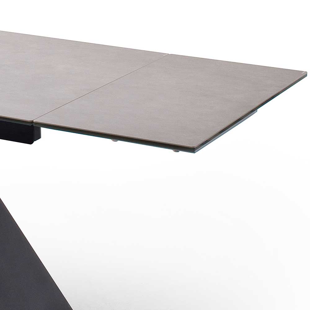Design Ausziehtisch mit Platte Keramik Hellgrau - Ravia