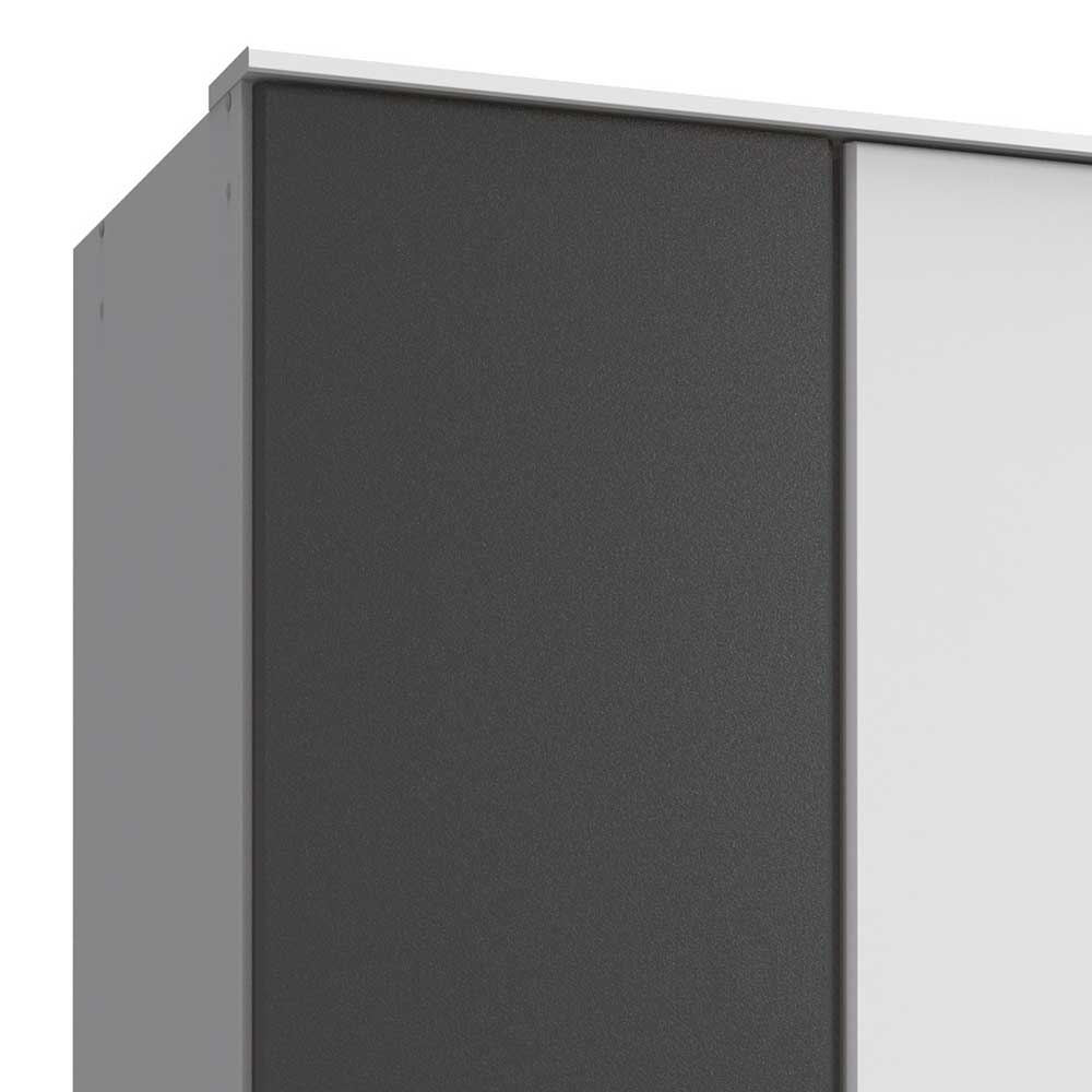 Moderner Kleiderschrank in Weiß mit Dunkelgrau - Vanila
