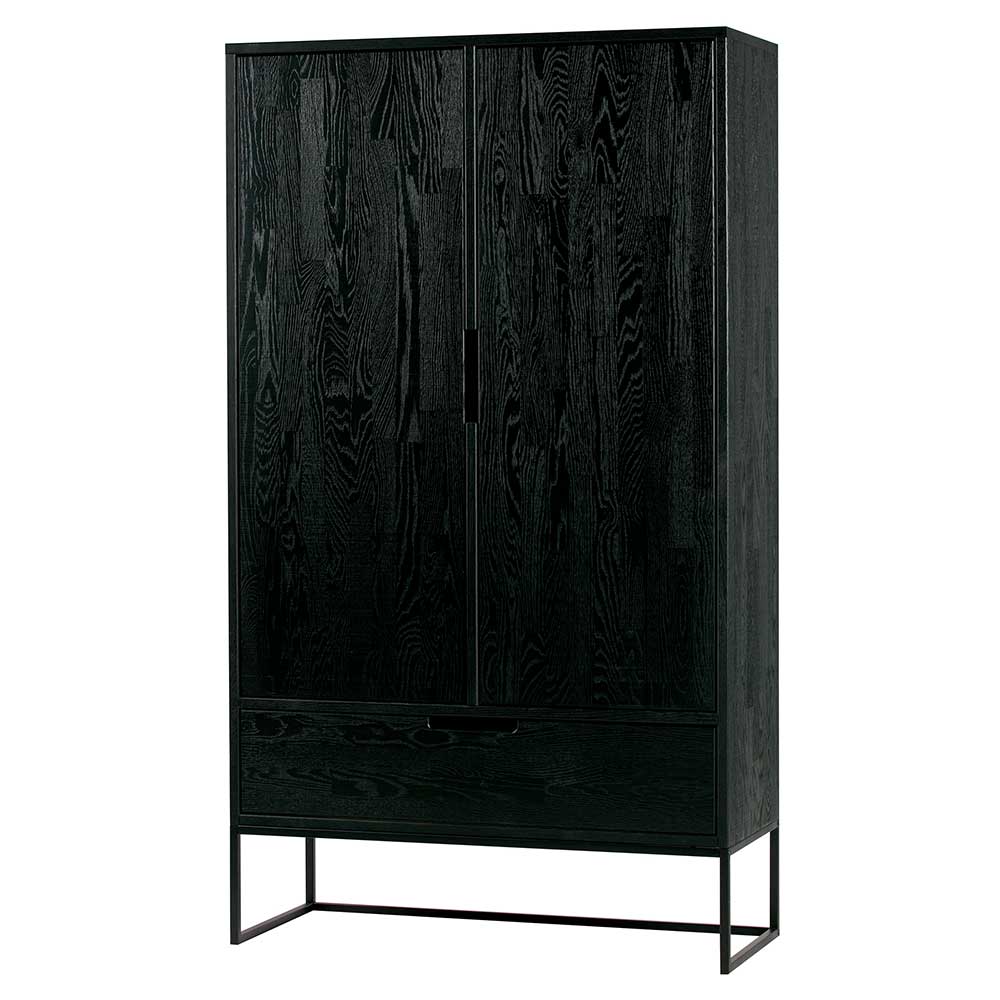 Schwarzer Schrank aus Holz & Metall - Almery