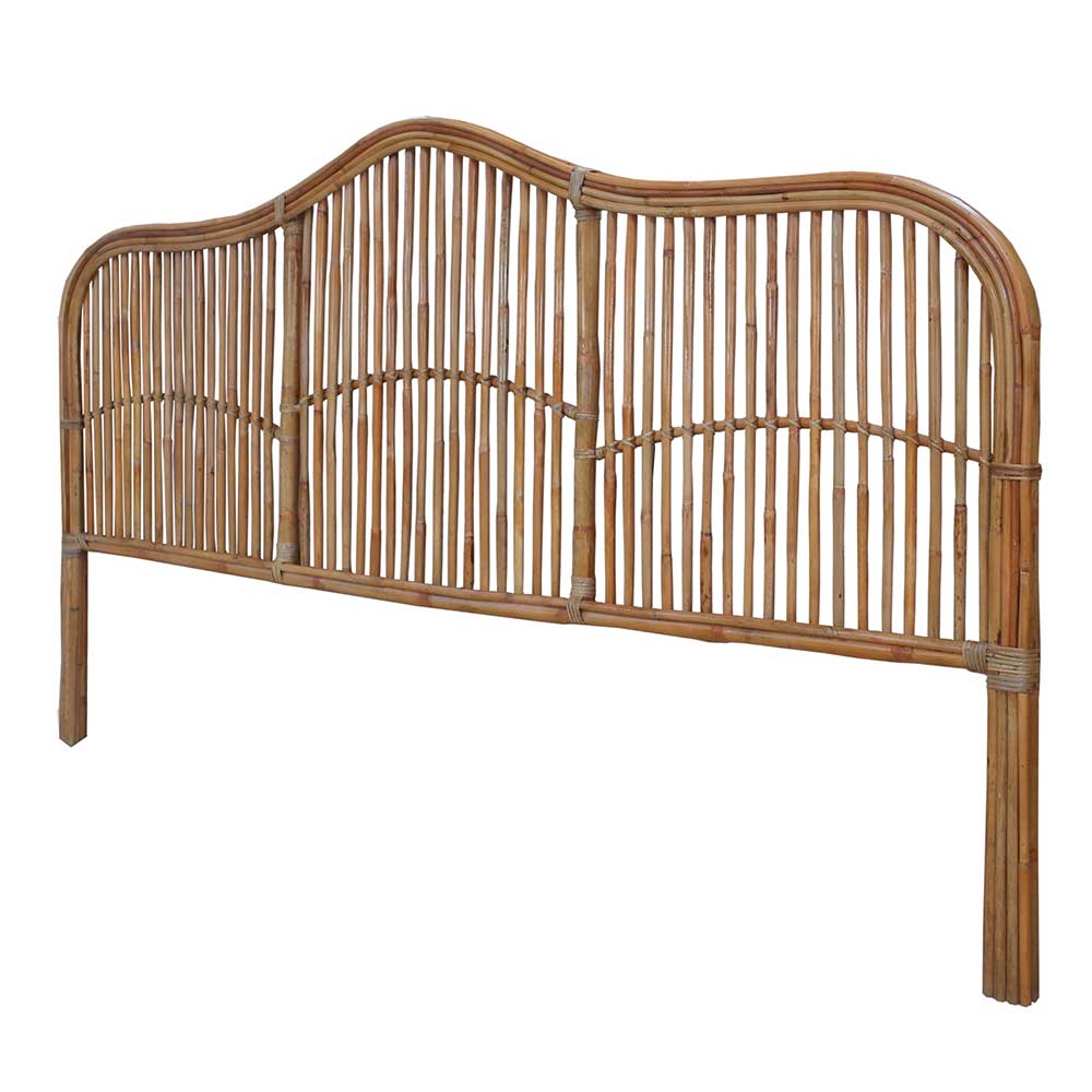 Rattan Kopfteil aus Naturgeflecht mit eleganter Wellenform für das Bett – Teako
