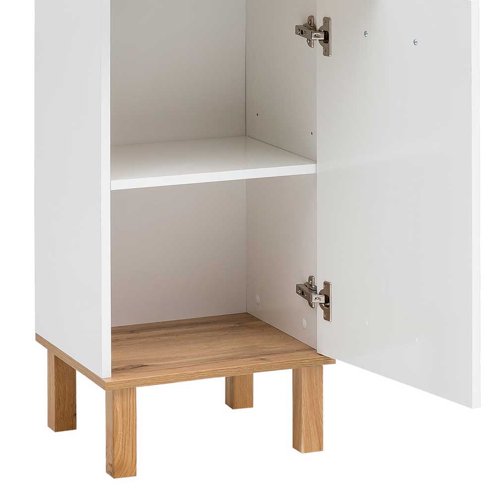 Skandi Bad Hochschrank in Weiß Glanz - Utiona