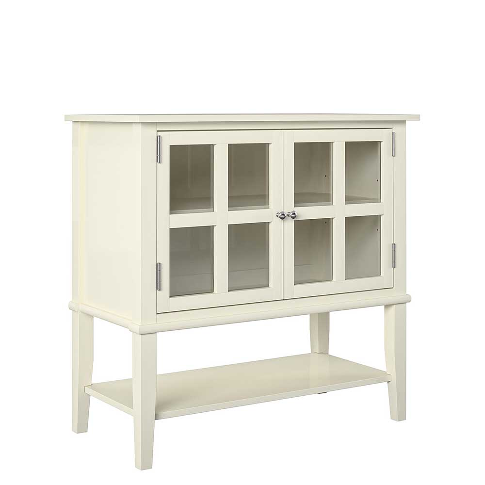 80x78x40 Vintage Glasschrank in Creme - Luan