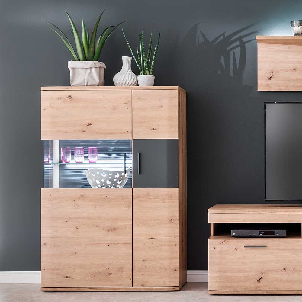 Wohnzimmer Vitrine Highboard zweifarbig - Vecenda