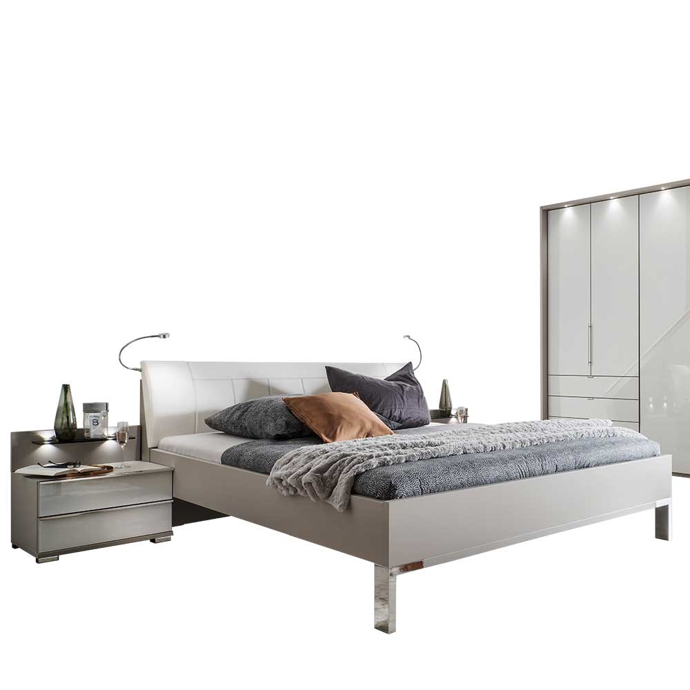 Set Doppelbett & Schrank - Nino (vierteilig)