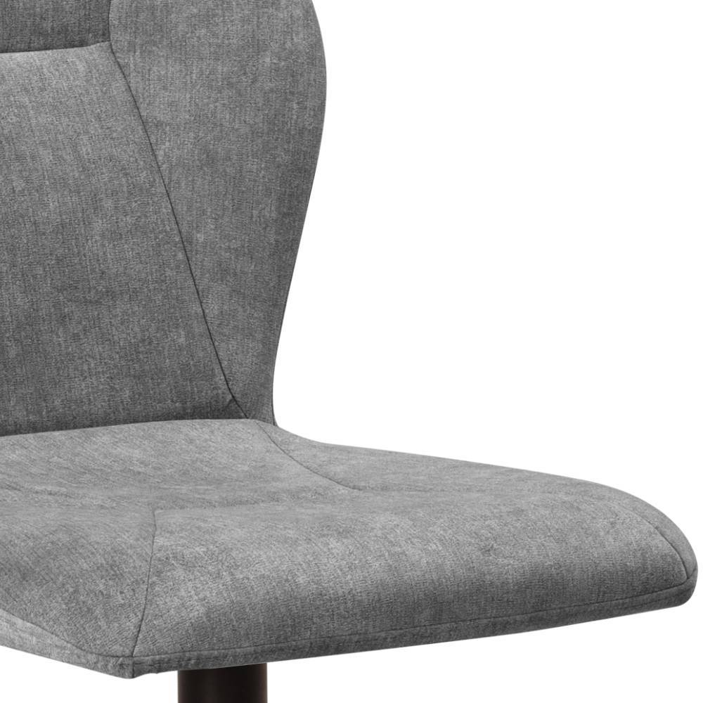 Bequeme Sitzfläche aus grauem Flockstoff des Küchenstuhls im 2er Set – Tamarino