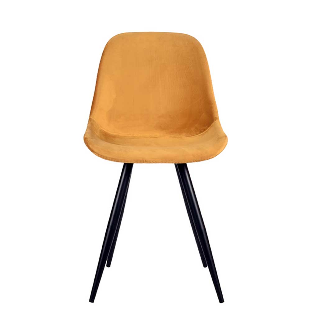 Schalenstuhl in Ocker und Schwarz - Costa (2er Set)