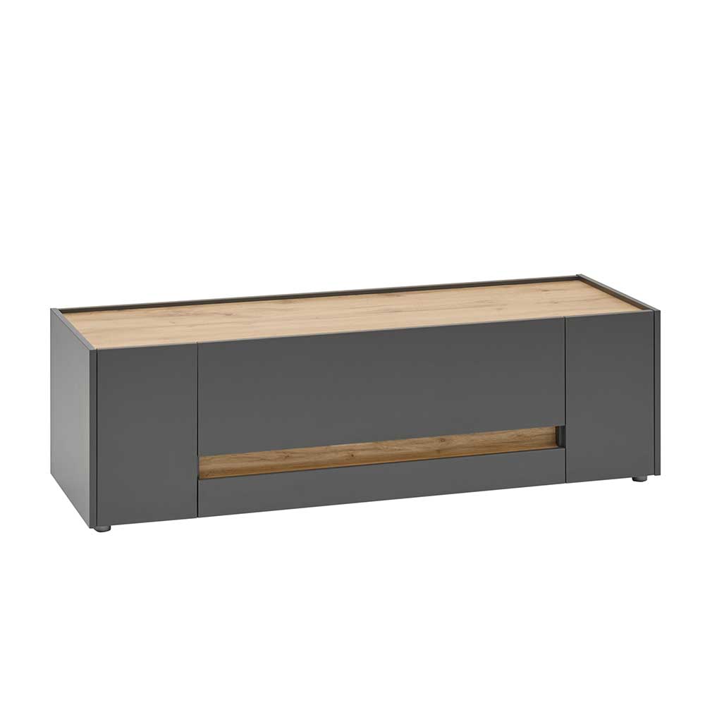 140cm breiter TV Unterschrank in Anthrazit - Ahilav