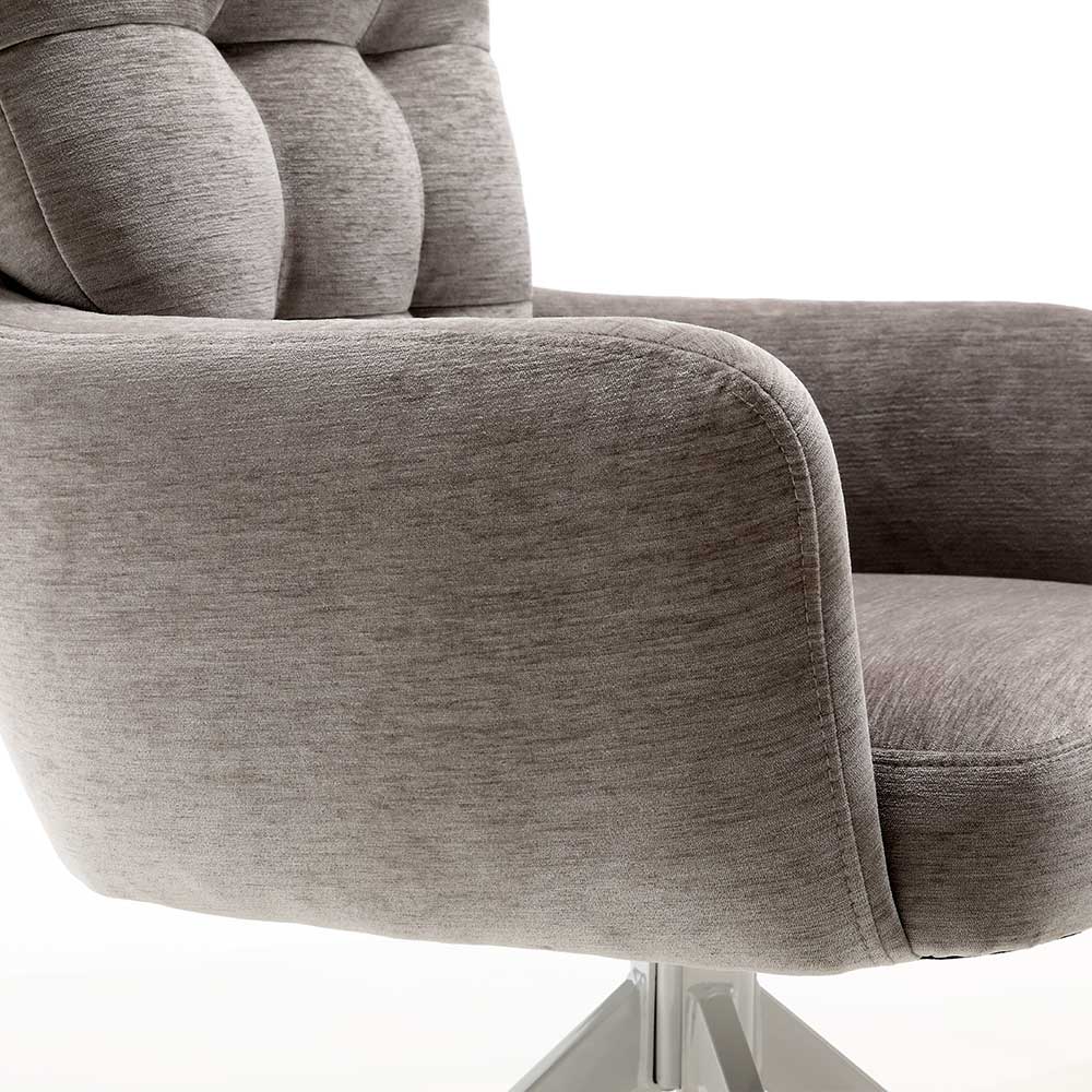 Esstisch Drehstuhl in Taupe und Weiß - Sarduna (2er Set)