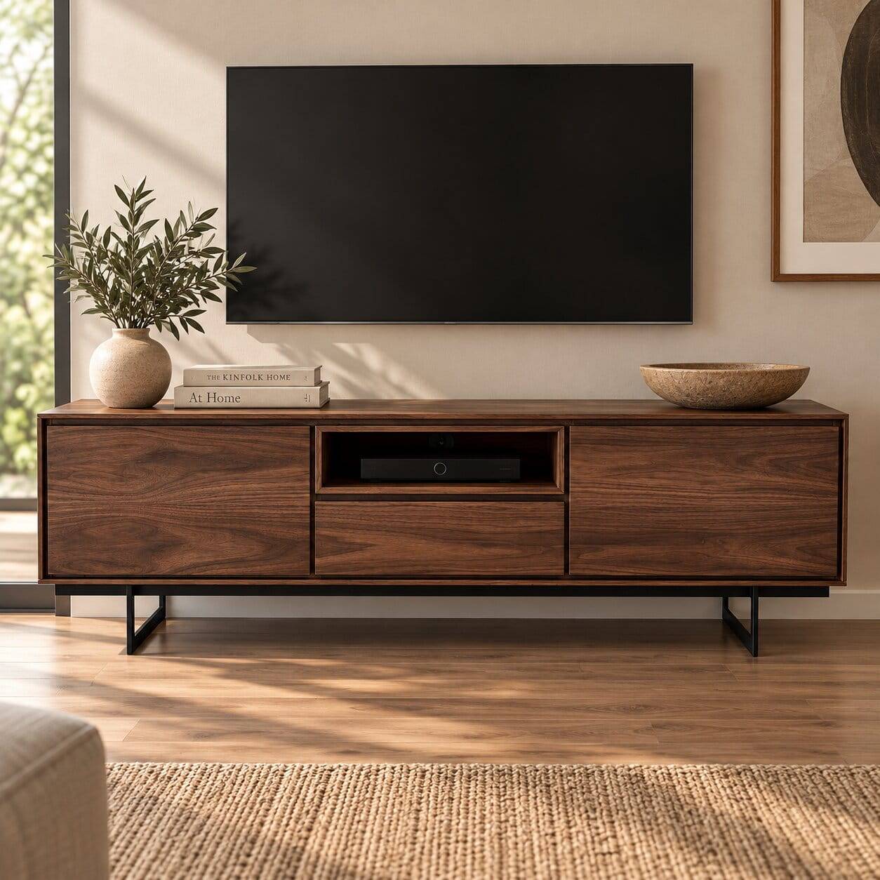 TV Lowboard in Walnussfarben Furnier - Melvue
