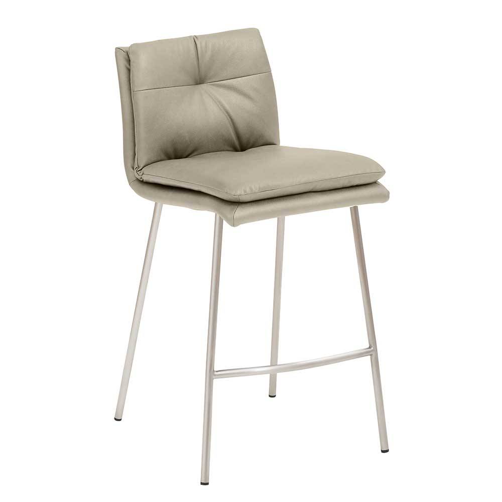 Moderner Tresenstuhl in Taupe & Edelstahl - Eight