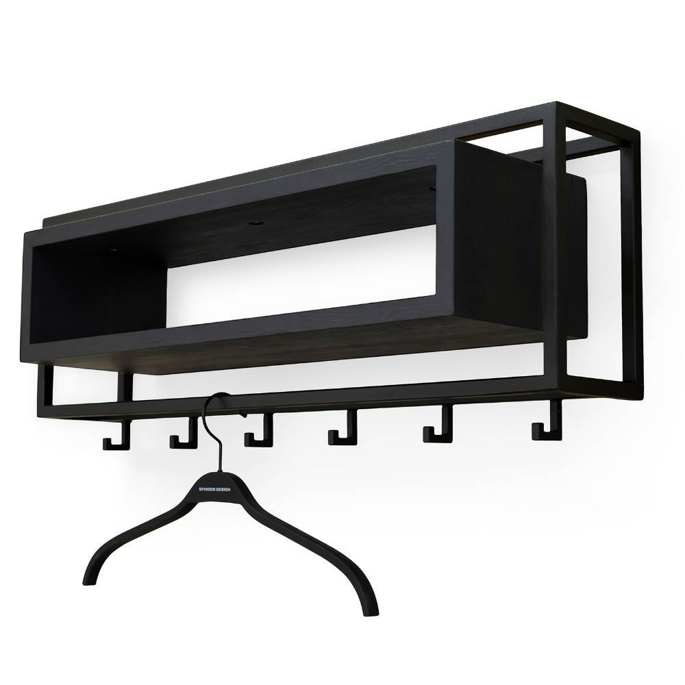Schwarze Design-Wandgarderobe aus Stahl - Jaliasda