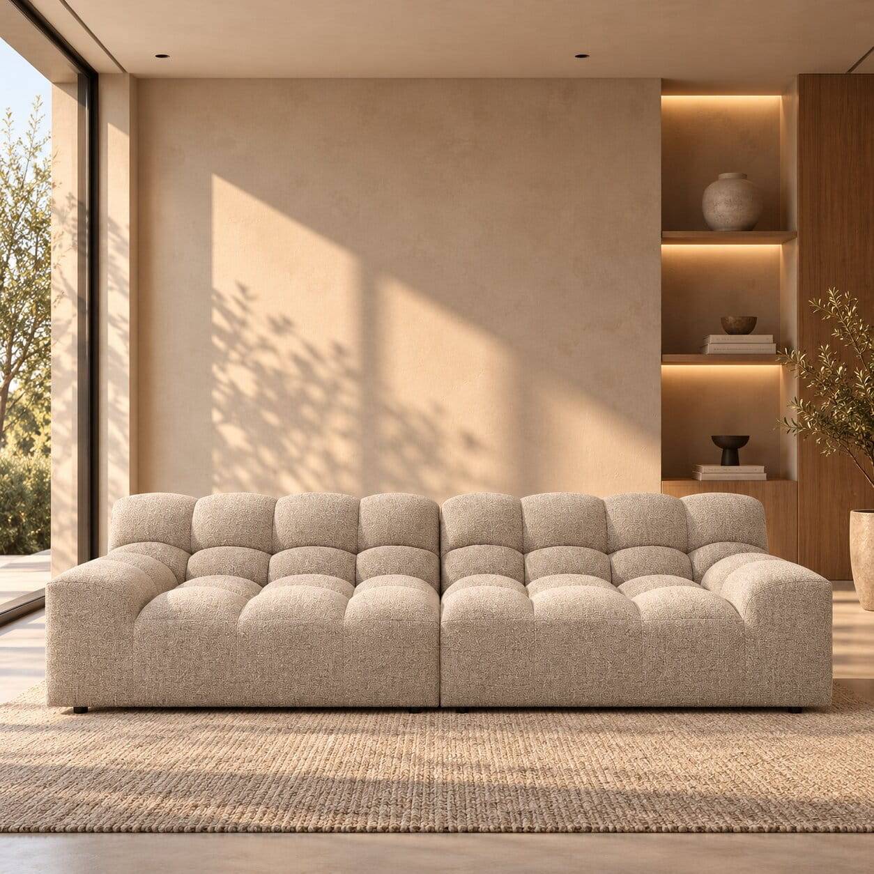 Couch in Beigegrau Melange - Cowian